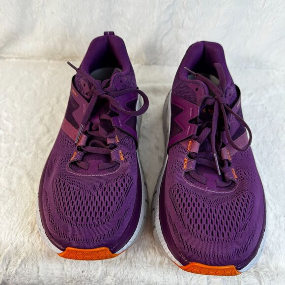 HOKA Gaviota 2 Road Running Grape Juice Bright Marigold Sneakers Sz 9.5 D (wide) - Picture 7 of 10